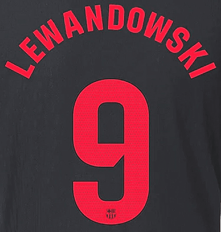 2024-25 Barcelona LA LIGA Away Shirt LEWANDOWSKI#9 Official Player Issue  Size Name Number Set