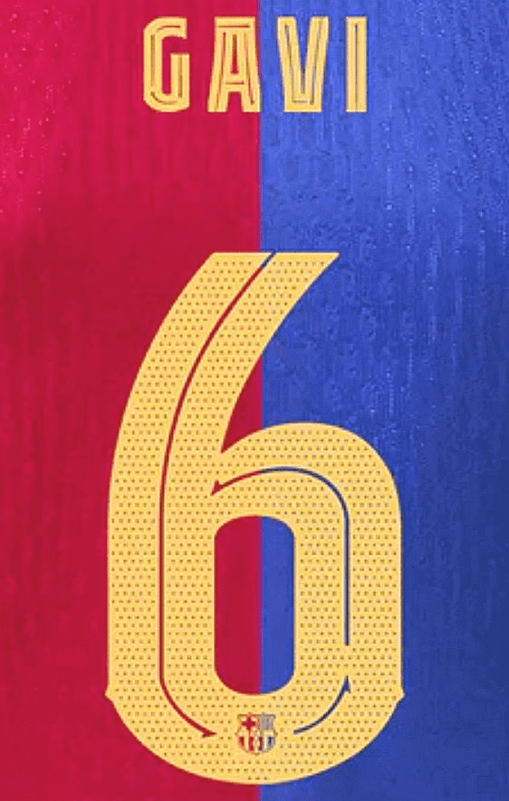 2024-25 Barcelona UCL Home Shirt GAVI 6 Official Player Issue Size Name ...