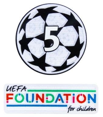 2024-25 Barcelona**UCL STARBALL BOH 5 & UEFA FOUNDATION**Official Player Issue Size Badge Patch Set