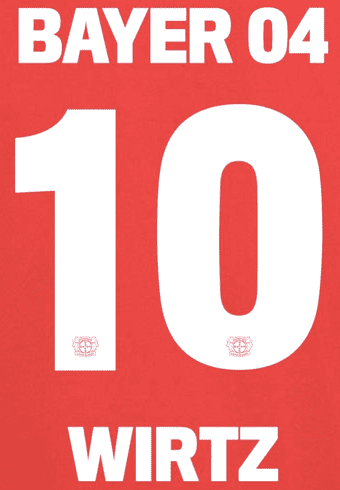 2024-25 Bayer Leverkusen Home Shirt WIRTZ#10 Official Player Issue Size Name Number Set