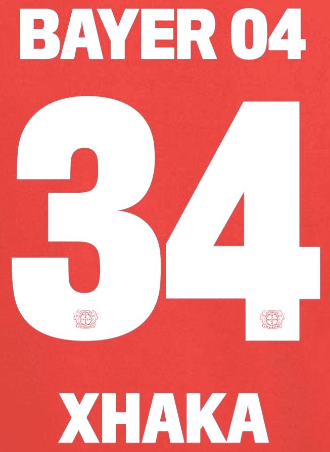 2024-25 Bayer Leverkusen Home Shirt XHAKA 34 Official Player