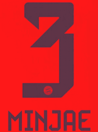 2024-25 Bayern Munich Home Shirt MINJAE#3 Official Football Name Number Set