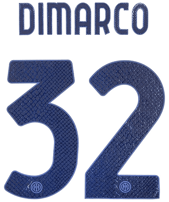 2024-25 Inter Milan Away Shirt DIMARCO#32 Official Player Issue Size Name Number Set