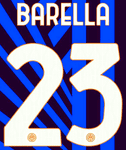 2024-25 Inter Milan Home Shirt BARELLA#23 Official Player Issue Size Name Number Set