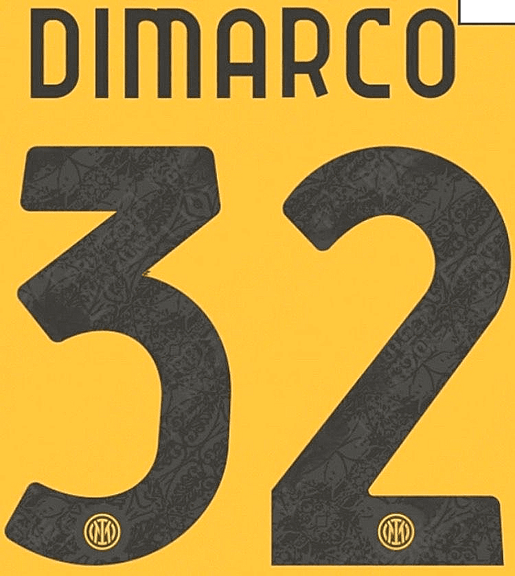 Grossiste Maillot Inter Milan (DIMARCO #32) 2023/2024 Exterieur Pas Chere