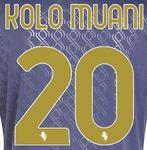 2024-25 Juventus Third Shirt KOLO MUANI#20 Official Player Issue Size Name Number Set
