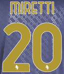 2024-25 Juventus Third Shirt MIRETTI#20 Official Player Issue Size Name Number Set