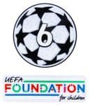 2024-25 Liverpool**UCL STARBALL BOH 6 & UEFA FOUNDATION**Official Player Issue Size Badge Patch Set