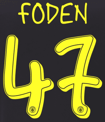 2024-25 Manchester City UCL Away Shirt FODEN#47 Official Player Issue Size Name Number Set