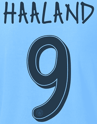 2024-25 Manchester City UCL Home/Fourth Shirt HAALAND#9 Official Player Issue Size Name Number Set