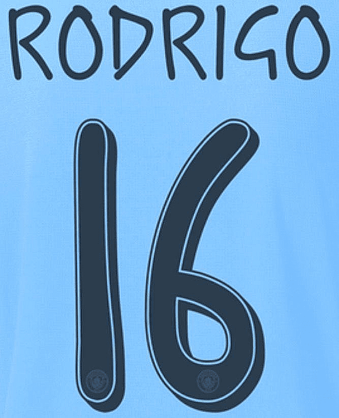 2024-25 Manchester City UCL Home/Fourth Shirt RODRIGO 16 Official