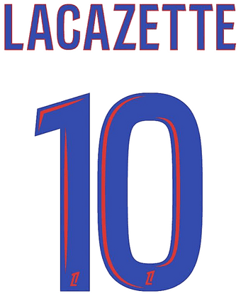 2024-25 Olympique Lyonnais**Lyon**LACAZETTE#10 Home Shirt Official Player Issue Name Number Set