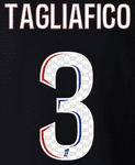 2024-25 Olympique Lyonnais**Lyon**TAGLIAFICO#3 Away Shirt Official Player Issue Name Number Set