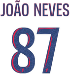 2024-25 PSG Paris LIGUE 1 Away Shirt JOAO NEVES#87 Official Player Issue Size Name Number Set