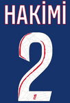 2024-25 PSG Paris LIGUE 1 Home Shirt HAKIMI#2 Official Player Issue Size Name Number Set