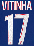 2024-25 PSG Paris LIGUE 1 Home Shirt VITINHA#17 Official Player Issue Size Name Number Set
