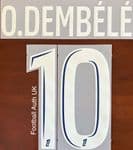 2024-25 PSG*Paris St Germain*LIGUE 1 Fourth Shirt O.DEMBELE#10 Official Player Issue Name Number Set