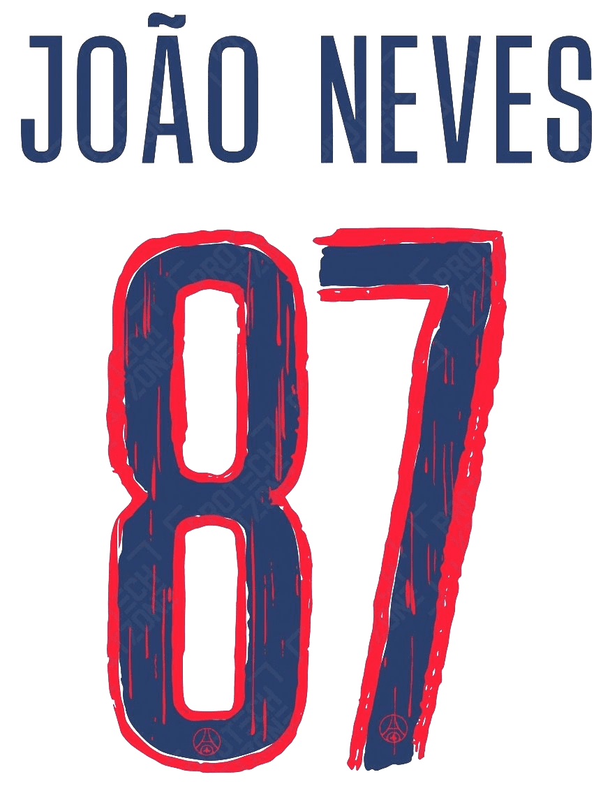 2024-25 PSG Paris St Germain UCL Away Shirt JOAO NEVES 87 Official