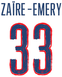 2024-25 PSG**Paris St Germain**UCL Away Shirt ZAIRE-EMERY#33 Official Player Issue Name Number Set