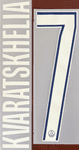 2024-25 PSG*Paris St Germain*UCL Fourth Shirt KVARATSKHELIA#7 Official Player Issue Name Number Set