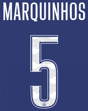 2024-25 PSG*Paris St Germain*UCL Fourth Shirt MARQUINHOS#5 Official Player Issue Name Number Set