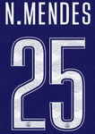 2024-25 PSG*Paris St Germain*UCL Fourth Shirt N.MENDES#25 Official Player Issue Size Name Number Set