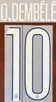 2024-25 PSG*Paris St Germain*UCL Fourth Shirt O.DEMBELE#10 Official Player Issue Name Number Set