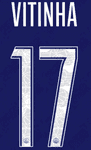 2024-25 PSG*Paris St Germain*UCL Fourth Shirt VITINHA#17 Official Player Issue Name Number Set