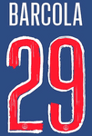 2024-25 PSG**Paris St Germain**UCL Home Shirt BARCOLA#29 Official Player Issue Name Number Set