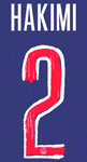 2024-25 PSG**Paris St Germain**UCL Home Shirt HAKIMI#2 Official Player Issue Name Number Set
