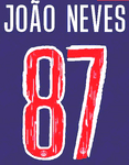 2024-25 PSG**Paris St Germain**UCL Home Shirt JOAO NEVES#87 Official Player Issue Name Number Set
