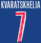 2024-25 PSG**Paris St Germain**UCL Home Shirt KVARATSKHELIA#7 Official Player Issue Name Number Set