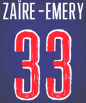 2024-25 PSG**Paris St Germain**UCL Home Shirt ZAIRE-EMERY#33 Official Player Issue Name Number Set