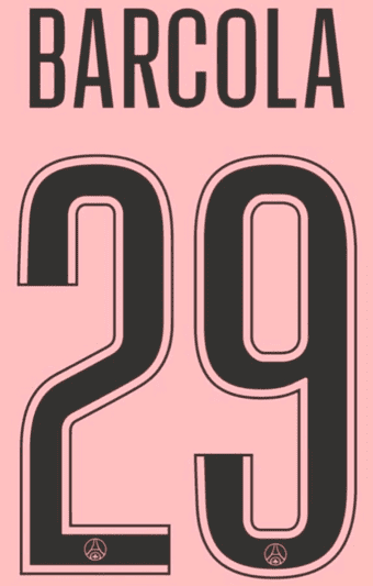 2024-25 PSG**Paris St Germain**UCL Third Shirt BARCOLA#29 Official Player Issue Name Number Set