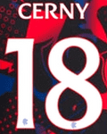 2024-25 Rangers EUROPA LEAGUE Home/Third Shirt CERNY#18 Official Player Issue Size Name Number Set
