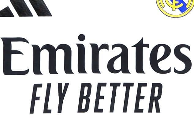 2024-25 Real Madrid EMIRATES FLY BETTER Home Shirt Official Player Issue  Size Football Sponsor Logo
