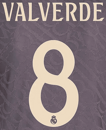 2024-25 Real Madrid UCL Third Shirt VALVERDE#8 Official Player Issue Size Name Number Set