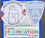 2024-25 Spain NATIONS LEAGUE WINNERS 2023 & EURO 2024 WINNERS Official Player Issue Badge Patch Set