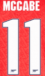 2024-26 Arsenal UWCL Home Shirt MCCABE#11 Official Player Issue Size Name Number Set