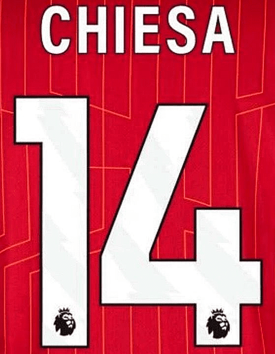 2024-26 Liverpool Home/Away/Third Shirt CHIESA#14 Official Player Issue  Size Name Number Set