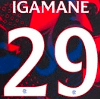 2024-26 Rangers EUROPA LEAGUE Home/Third Shirt IGAMANE#29 Official Player Issue Size Name Number Set