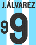 2024 Argentina**50 Years Anniversary**Home Shirt J.ALVAREZ#9 Official Player Issue Name Number Set