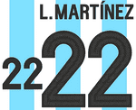 2024 Argentina**50 Years Anniversary**Home Shirt L.MARTINEZ#22 Official Player Issue Name Number Set