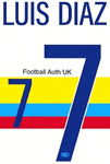 2024 Colombia**100 Years Centenary**Home Shirt LUIS DIAZ#7 Official Player Issue Name Number Set