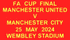 2024 Manchester United FA CUP FINAL Official Player Size Match Transfer Details Football Logo