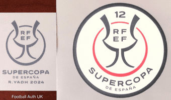 2024 Real Madrid SUPERCOPA FINAL Official Player Issue Size Badge Patch & Match Day Transfer Set