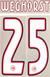 2025-26 Ajax**EREDIVISIE & UCL**Home Shirt WEGHORST#25 Official Player Issue Size Name Number Set