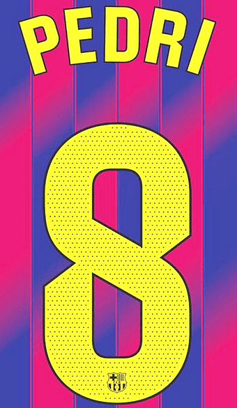 2025-26 Barcelona LA LIGA Home Shirt PEDRI#8 Official Player Issue Size Name Number Set