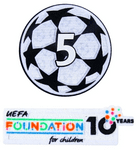 2025-26 Barcelona**UCL STARBALL BOH 5 & UEFA FOUNDATION**Official Player Issue Size Badge Patch Set
