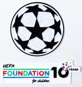 2025-26 Champions League UCL & 10 Years Anniversary Foundation Official Player Issue Badge Patch Set